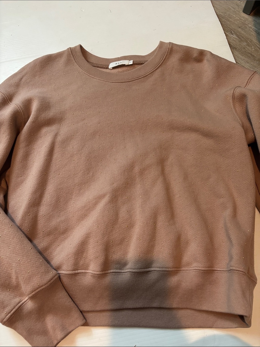 A.L.C. Pullover Sweatshirt in Dusty Rose with Metallic Specks